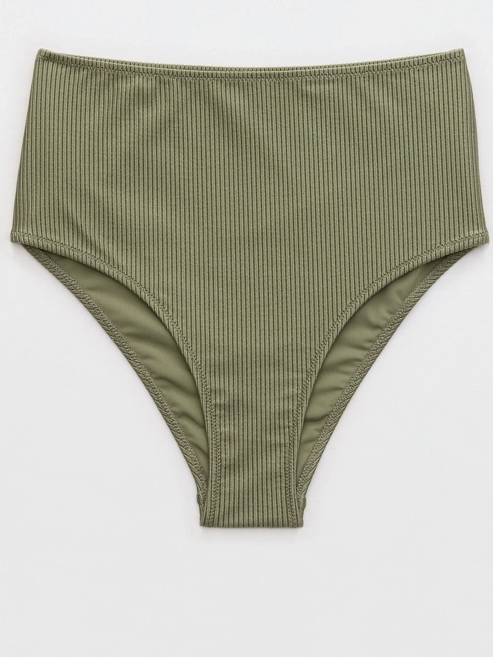 NWT Aerie Shine Olive Green Ribbed Bikini Set